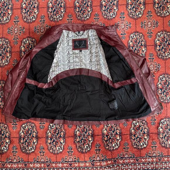 Bod & Christensen S Burgundy Butter Soft Leather Moto Style Jacket AMAZING - Picture 11 of 12
